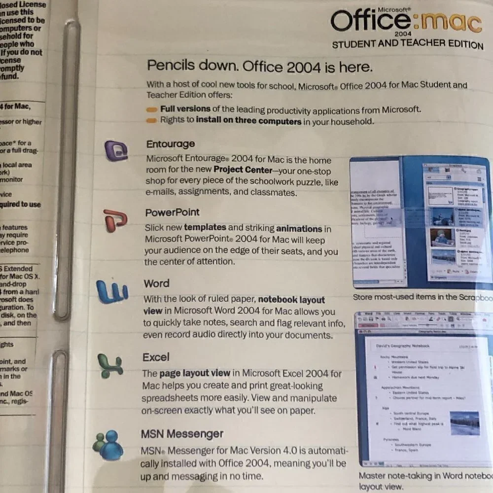MICROSOFT OFFICE MAC Student & Teacher Edition Software